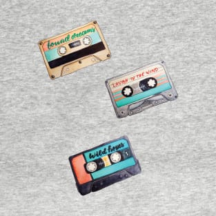 Nostalgic vintage watercolor cassette tapes T-Shirt